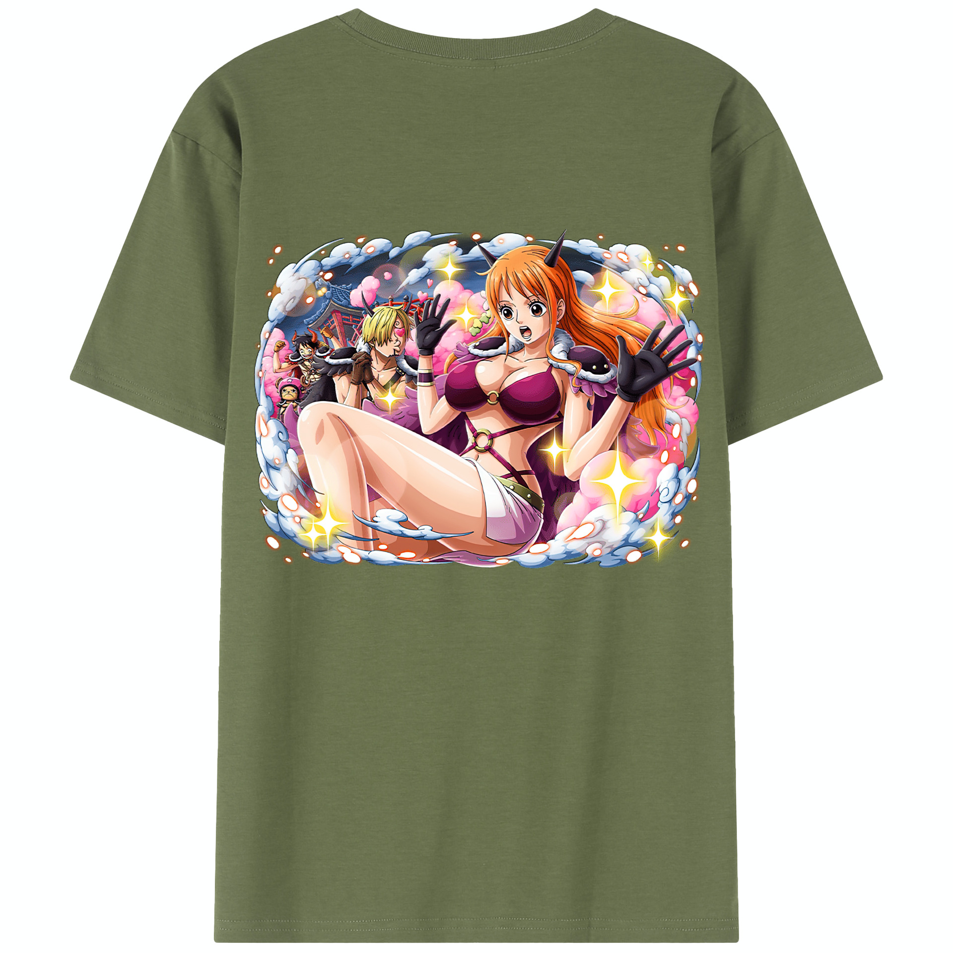ワンピース ナミ ONE PIECE Nami 綿100％半袖Tシャツ（背面プリント）